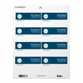 Moderne Blauw en Wit Zakelijke Verzending Etiket (Full Sheet)