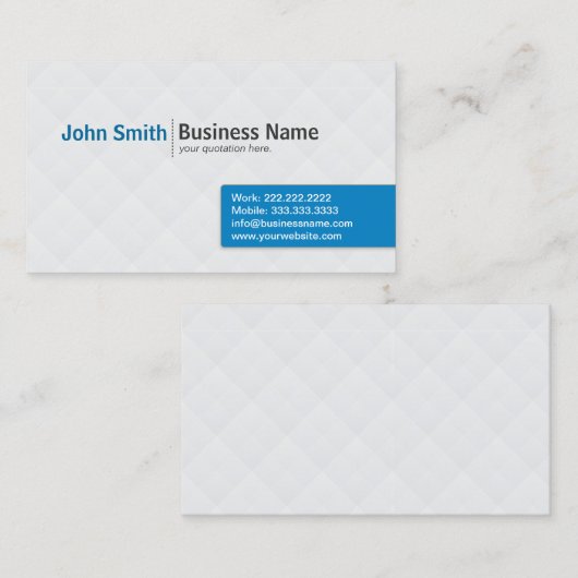 Moderne blauw en witte Professional Visitekaartje (Voorkant / Achterkant)