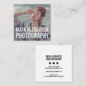 Moderne  blauw fotofilter vierkante visitekaartje (Voorkant / Achterkant)