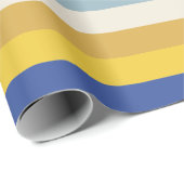 Moderne blauw geel gouden crème strepen Chanoeka Cadeaupapier (Rol Hoek)
