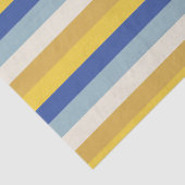 Moderne blauw geel gouden crème strepen Chanoeka Tissuepapier (Detail)