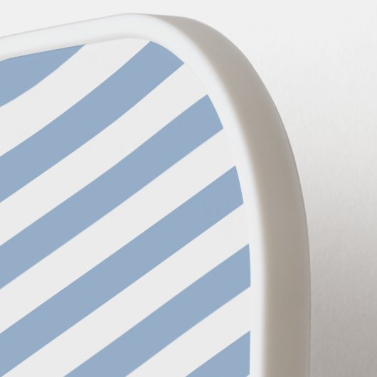 Moderne blauw gestreepte aangepaste naam pickleball paddle (Links Detail)