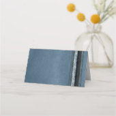 Moderne blauw gestreepte bar mitswa plaatskaartje (Achterkant)