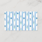 Moderne blauw gestripte baby showers luierverlotin informatiekaartje (Achterkant)