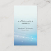 Moderne blauw Glitter Candle Care Visitekaartje (Achterkant)