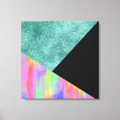 Moderne blauw-glitter met gebastel geometrische st canvas afdruk (Voorkant)