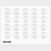 Moderne Blauw Goud Kruis Jongen Doop Ronde Sticker (Vel)