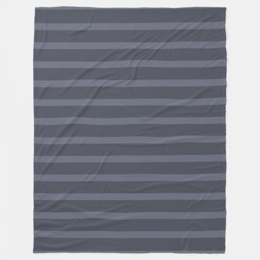Moderne blauw grijs gestreept fleece deken (Voorkant)