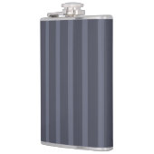 Moderne blauw-grijs gestreept heupfles (Links)