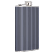 Moderne blauw-grijs gestreept heupfles (Rechts)
