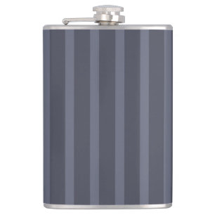 Moderne blauw-grijs gestreept heupfles