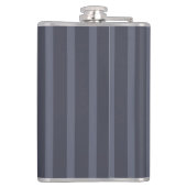 Moderne blauw-grijs gestreept heupfles (Achterkant)