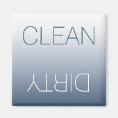 Moderne Blauw-Grijze Schone of Vuile Vaatwasser Ma Magneet (Voorkant)