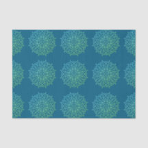 Moderne Blauw Groen Ombre Mandala Boho Decoupage