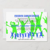 Moderne Blauw Groene KERKVERJAARDAG Kaart (Voorkant)