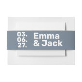 Moderne blauw minimalistische vet wit typografie uitnodigingen wikkel (Voorkant Voorbeeld)