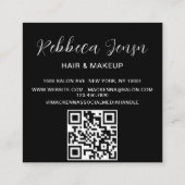 Moderne blauw mode stylist handtekening 3 foto vierkante visitekaartje (Achterkant)