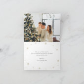 Moderne Blauw Plaid Kalligrafie Foto Feestdagen Kaart (Binnen)