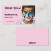 Moderne Blauw & Roze Kleurrijke Partij Schilder Visitekaartje (Voorkant / Achterkant)