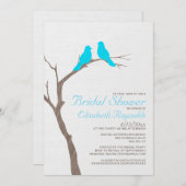 Moderne blauw vogelbridale doucheruitvindingen kaart (Voorkant / Achterkant)