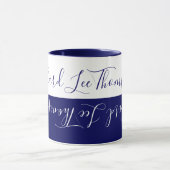 Moderne Blauw/Wit Combo Mok met Handgeschreven Naa (Midden)