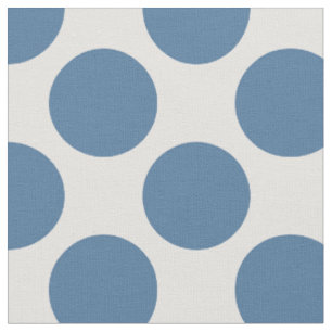 Moderne Blauw-Wit Grote Polka Dots Stof