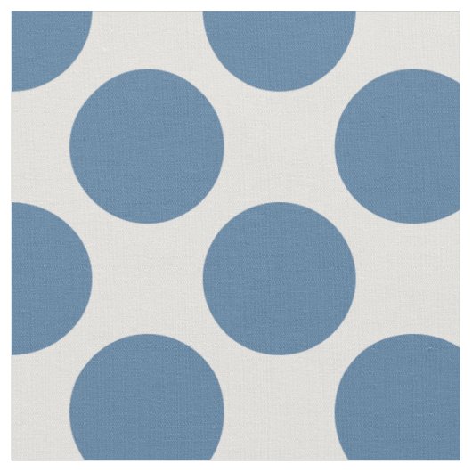 Moderne Blauw-Wit Grote Polka Dots Stof (Close Up)