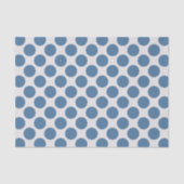 Moderne Blauw-Wit Grote Polka Dots Tissuepapier (Voorkant)