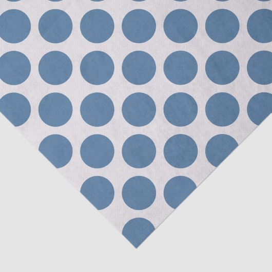 Moderne Blauw-Wit Grote Polka Dots Tissuepapier (Detail)