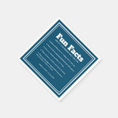 Moderne Blauw-Wit Leuke Feiten Trouwen Servet (Hoek)