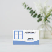 Moderne Blauw-Wit Raamreiniging Visitekaartje (Staand voorkant)