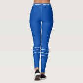 Moderne blauw wit werkout leggings (Achterkant)
