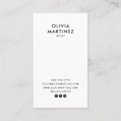 Moderne blauw-witte abstracte kunst minimalistisch visitekaartje (Achterkant)