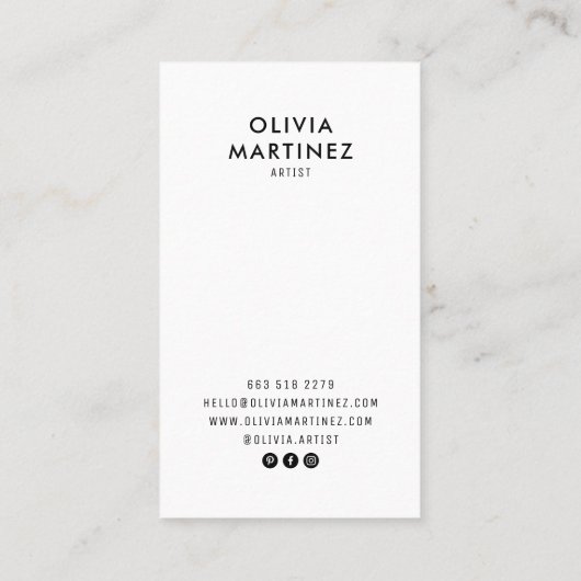 Moderne blauw-witte abstracte kunst minimalistisch visitekaartje (Achterkant)