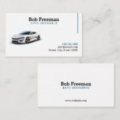 Moderne blauw-witte autoverzekering visitekaartje (Voorkant / Achterkant)