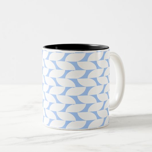 Moderne blauw-witte geometrische koffie Mok (Voorkant rechts)