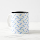 Moderne blauw-witte geometrische koffie Mok (Voorkant links)