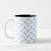 Moderne blauw-witte geometrische koffie Mok (Links)