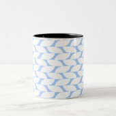 Moderne blauw-witte geometrische koffie Mok (Center)