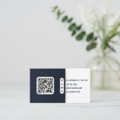 Moderne blauw-witte QR-code Visitekaartje (Staand voorkant)