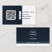 Moderne blauw-witte QR-code Visitekaartje (Voorkant / Achterkant)