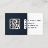 Moderne blauw-witte QR-code Visitekaartje (Voorkant)