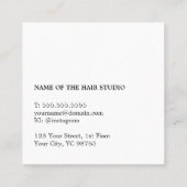 Moderne Blauw Witte Schaar Haarstylist Vierkante Visitekaartje (Achterkant)