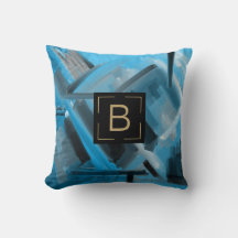 Moderne Blauw Zwart Abstract Kunst Vormen