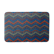 Moderne blauwAfrikaanse patroonvormig Bath Mat