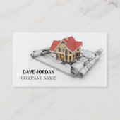 Moderne Blauwdruk Bouwarchitect Aannemer Visitekaartje (Voorkant)