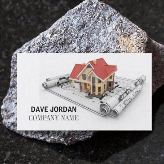 Moderne Blauwdruk Bouwarchitect Aannemer Visitekaartje