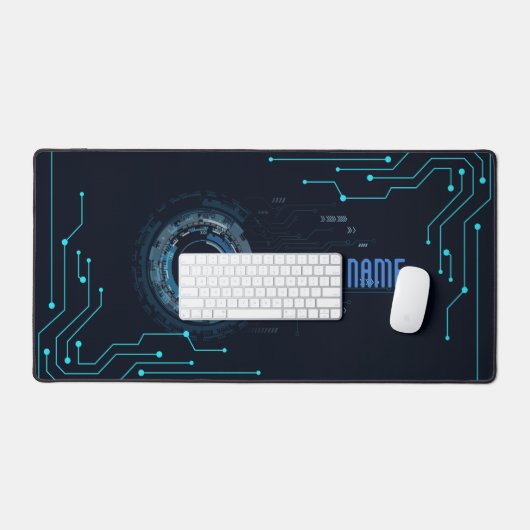 Moderne Blauwdruk Futuristische Compute Interface Bureaumat (Keyboard & Muis)