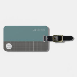 Moderne Blauwdruk Geometrische Grid Bagage Tag LT0 Bagagelabel