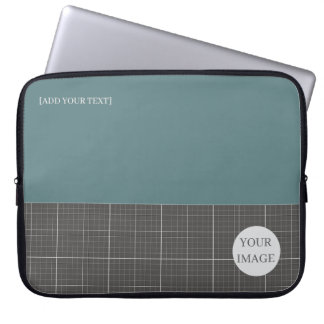 Moderne Blauwdruk Geometrische Grid Laptophoes LS0 Laptop Sleeve